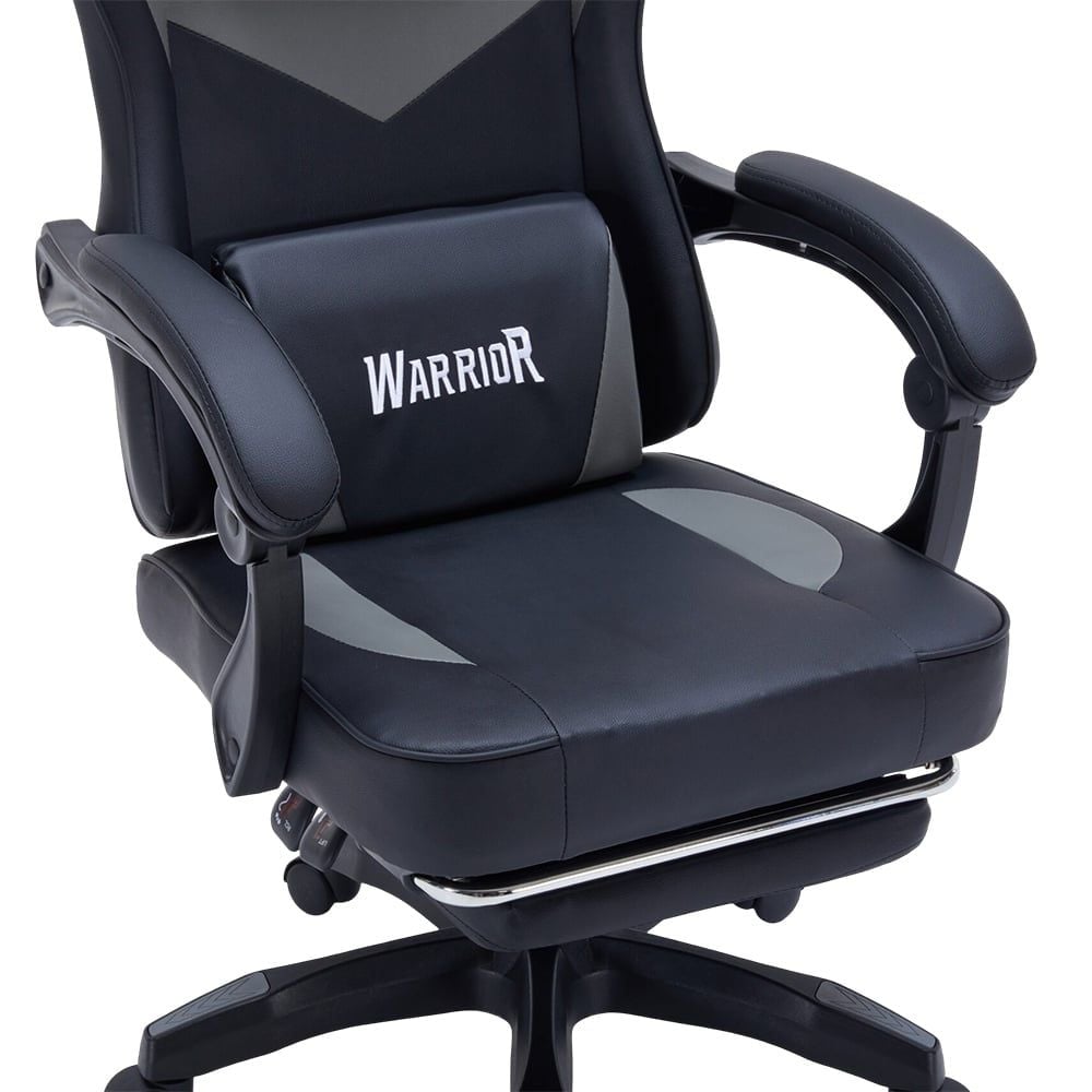 Ghế Warrior Gaming Raider Series WGC210 - Black / Gray | Kê chân, Tay ghế linh hoạt, Foam nguyên khối - Ảnh 2