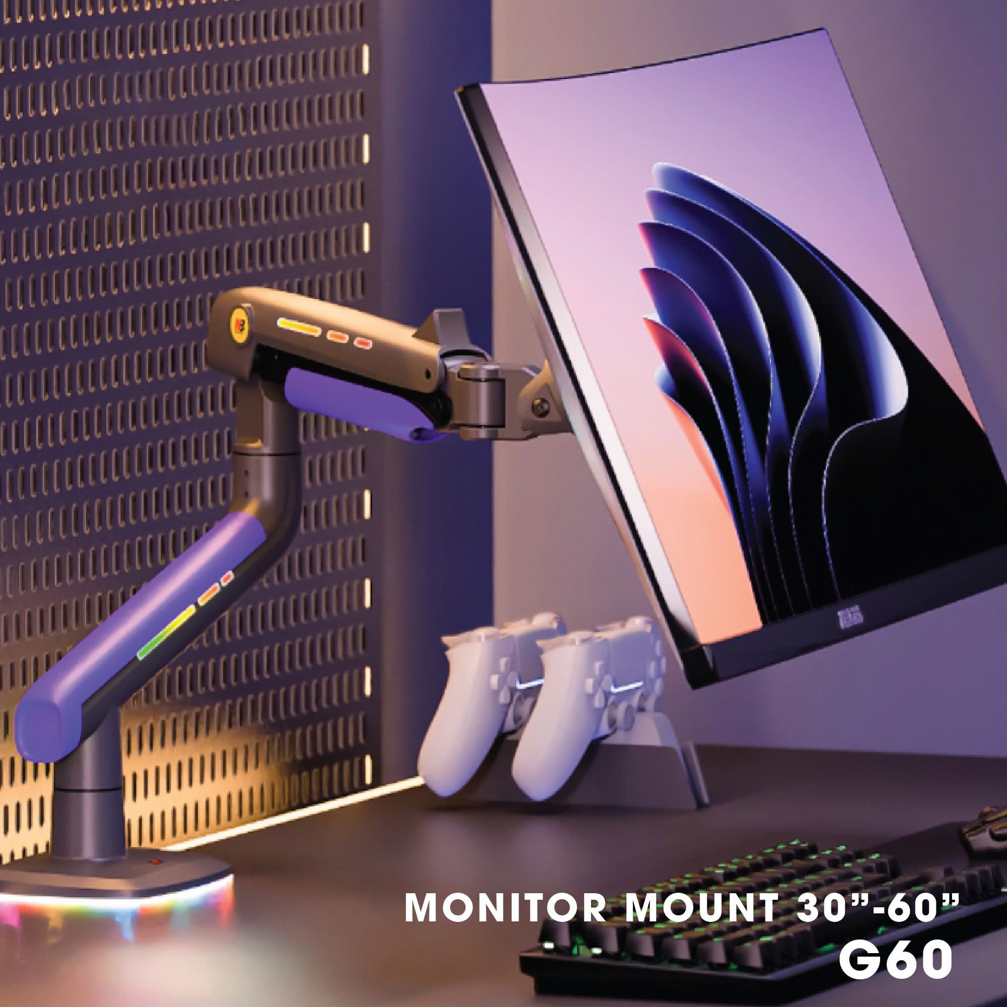 Giá Treo LCD Northbayou G60 Gaming, 32"-60", Màu đen xám, Led RGB - Ảnh 2