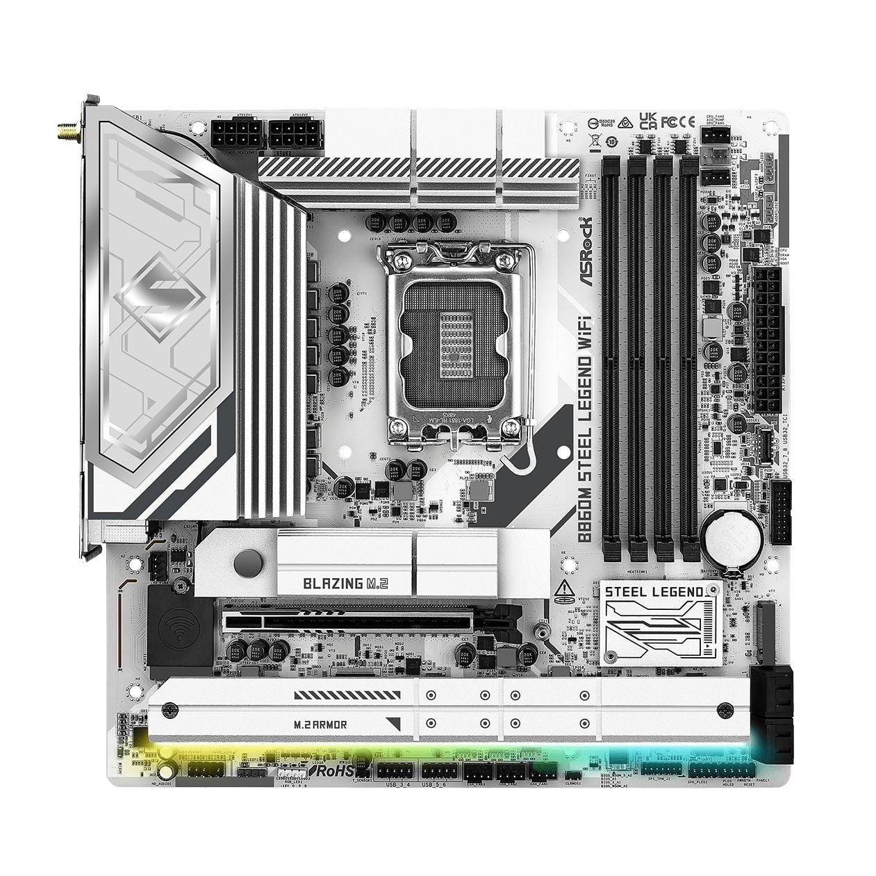 Mainboard ASRock B860M Steel Legend Wifi DDR5 | LGA 1851, mATX, 4 khe RAM - Ảnh 2