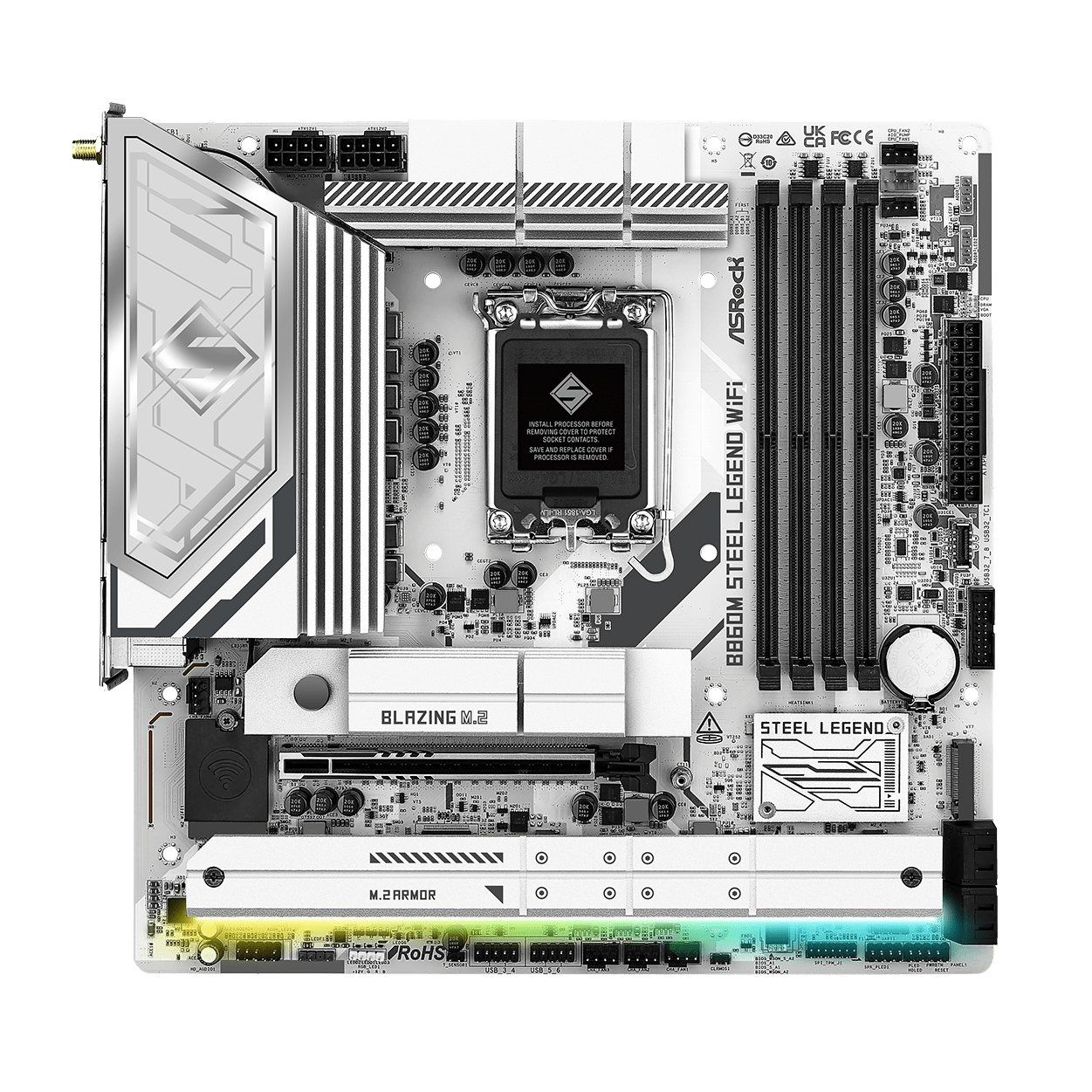 Mainboard ASRock B860M Steel Legend Wifi DDR5 | LGA 1851, mATX, 4 khe RAM - Ảnh 3