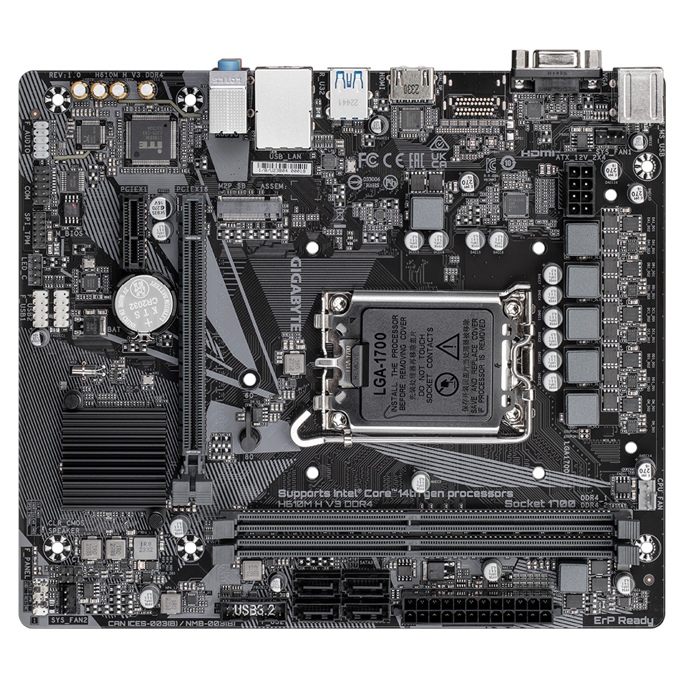 Mainboard Gigabyte H610M H V3 Rev 1.0 DDR4 | LGA 1700, mATX, 2 khe RAM - Ảnh 4