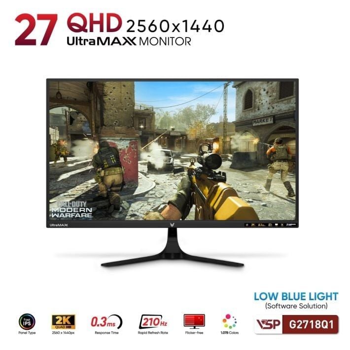 Màn hình Gaming VSP G2718Q1 | 27 inch, 2K QHD, IPS, 210Hz, 0.3ms - Ảnh 2
