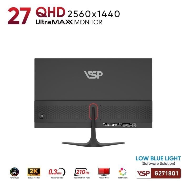Màn hình Gaming VSP G2718Q1 | 27 inch, 2K QHD, IPS, 210Hz, 0.3ms - Ảnh 4