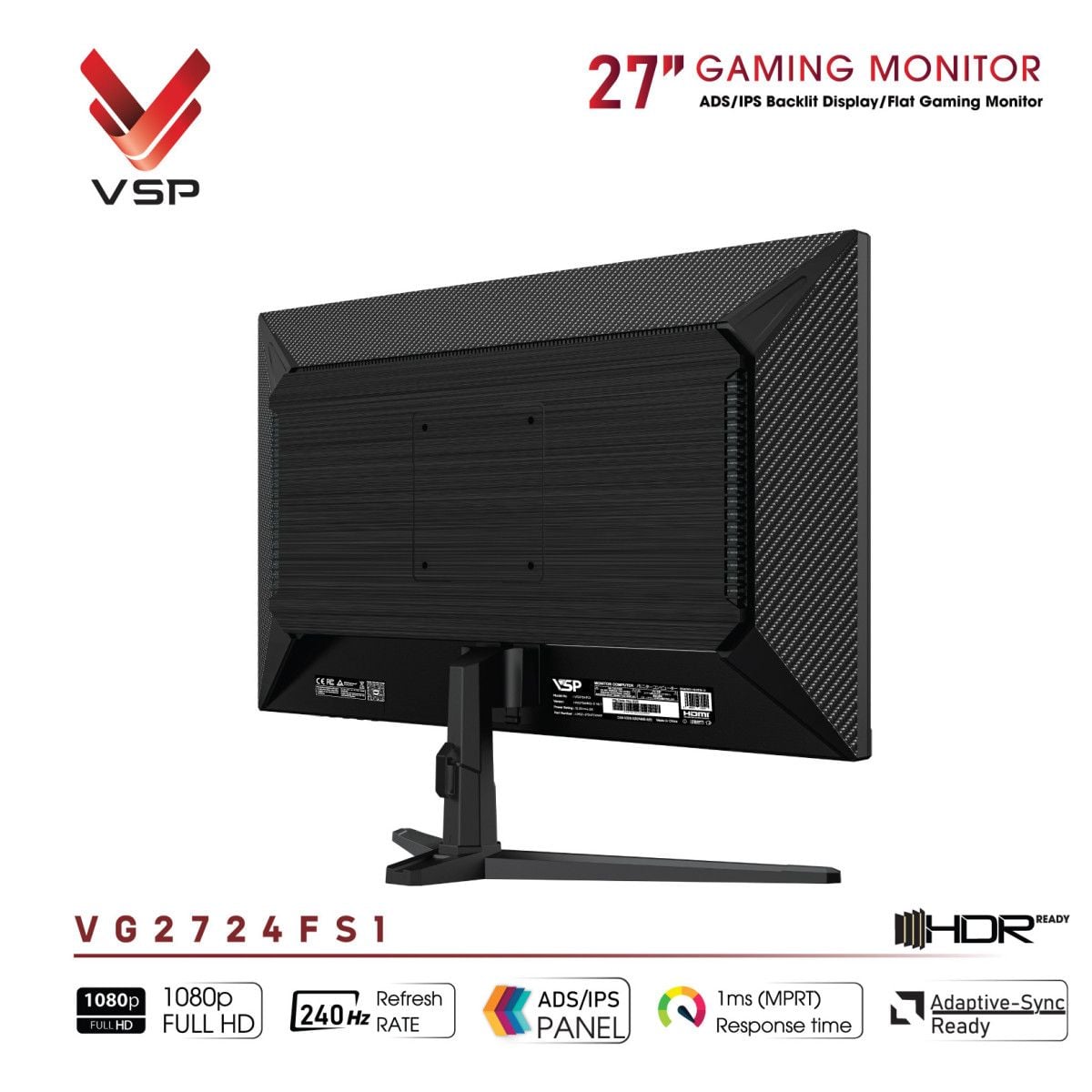 Màn hình Gaming VSP VG2724FS1 | 27 inch, FHD, 240Hz, IPS - Ảnh 4