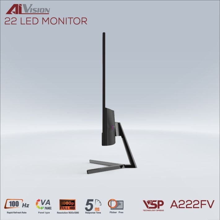 Màn hình văn phòng Aivision A222FV | 21.5 inch, FHD, VA, 100Hz, 5ms - Ảnh 4