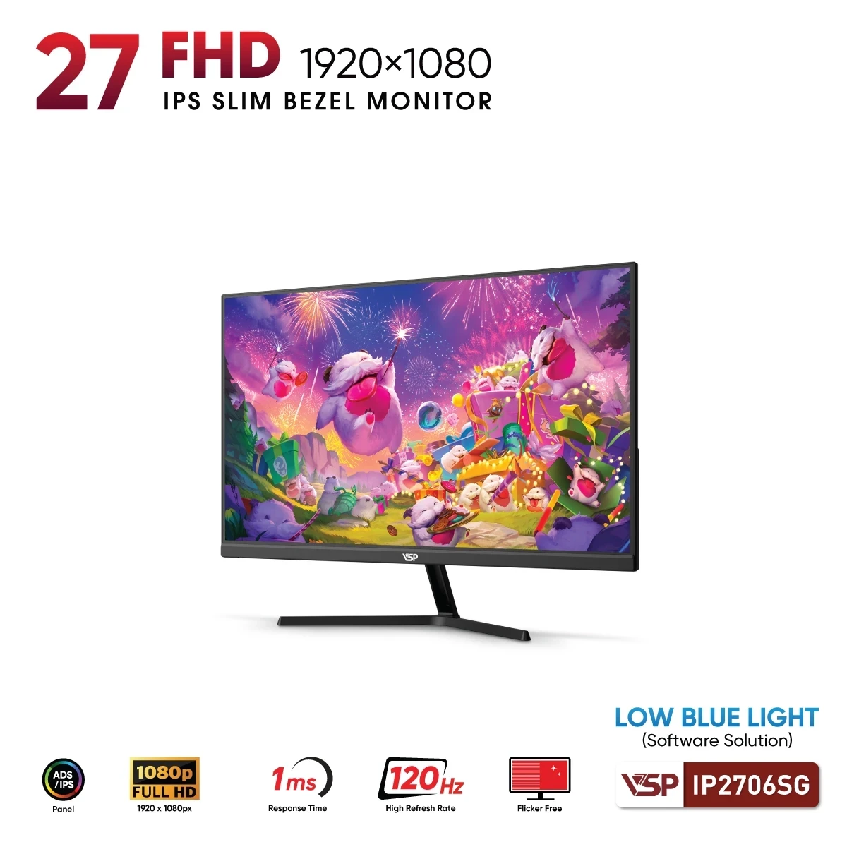 Màn hình văn phòng VSP IP2706SG | 27 inch, FHD, IPS, 120Hz - Ảnh 2