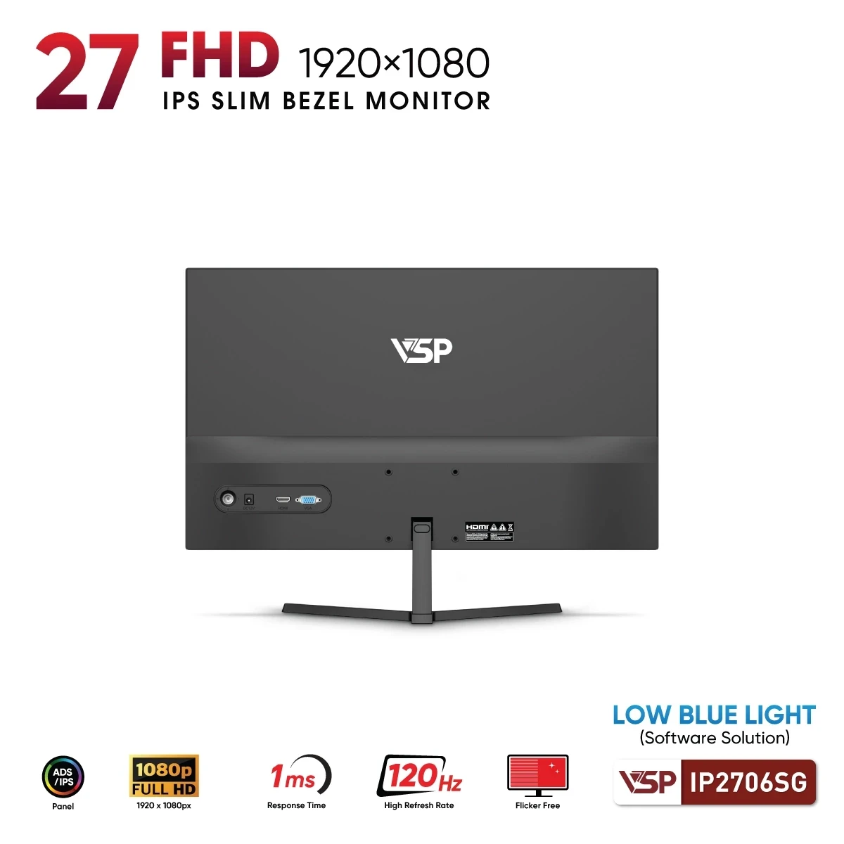 Màn hình văn phòng VSP IP2706SG | 27 inch, FHD, IPS, 120Hz - Ảnh 3