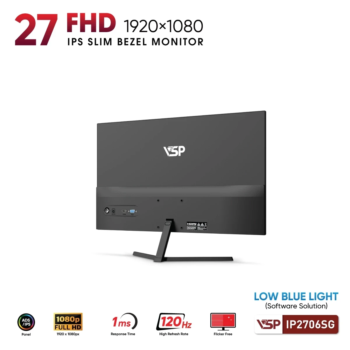 Màn hình văn phòng VSP IP2706SG | 27 inch, FHD, IPS, 120Hz - Ảnh 4