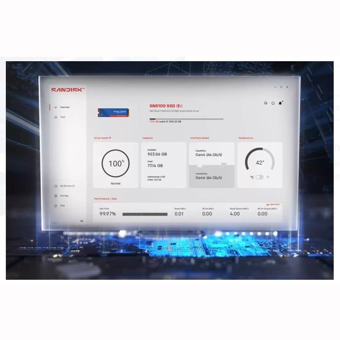 Ổ cứng SSD Western Digital Blue SN5100 4TB | NVMe PCIe Gen4, M.2 2280 (WDS400T5B0E) - Ảnh 3