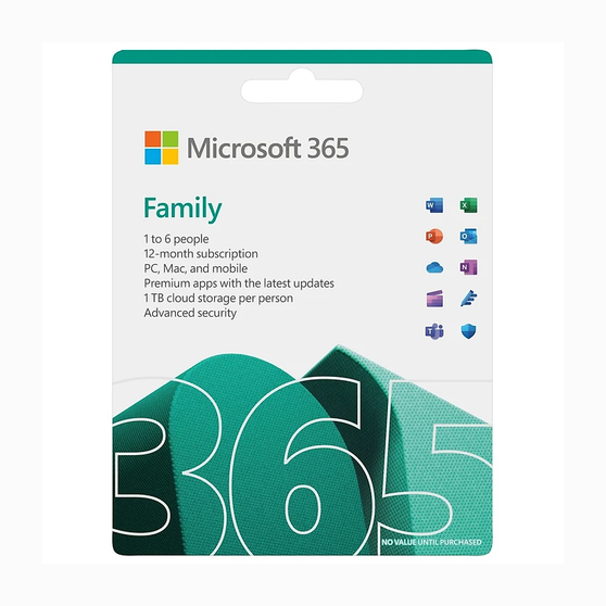 Phần mềm Microsoft 365 Family EP2-36878 | 12 tháng, Dành cho tối đa 6 người, 5 thiết bị/tài khoản, Word, Excel, PowerPoint, 1TB OneDrive - Ảnh 1