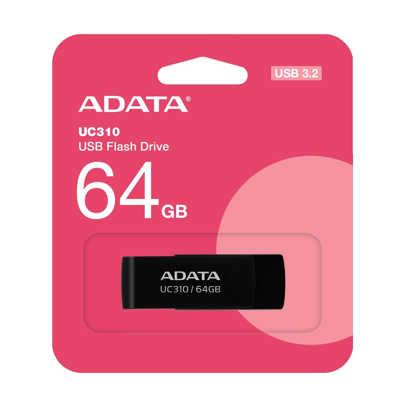 USB ADATA 64GB Đen / USB 3.2 Gen 1 (UC310-64G-RBK) - Ảnh 1